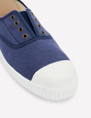 Laceless Canvas Plimsoll-Navy / Boden On sale