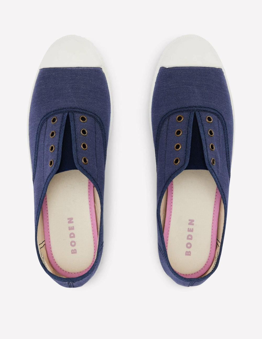Laceless Canvas Plimsoll-Navy / Boden On sale
