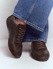 Delphine Slim Sole Trainers-Chocolate / Boden us