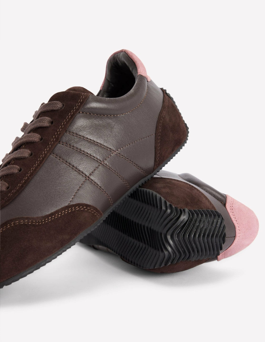 Delphine Slim Sole Trainers-Chocolate / Boden us