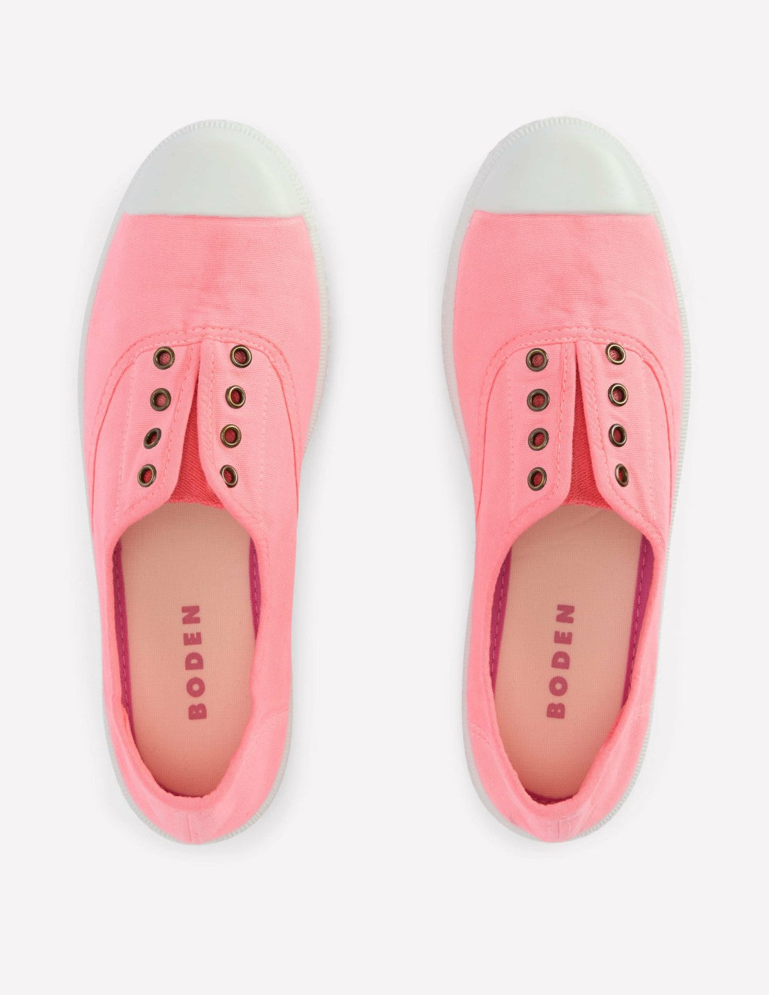 Laceless Canvas Plimsoll-Spring Blossom Pink / Boden