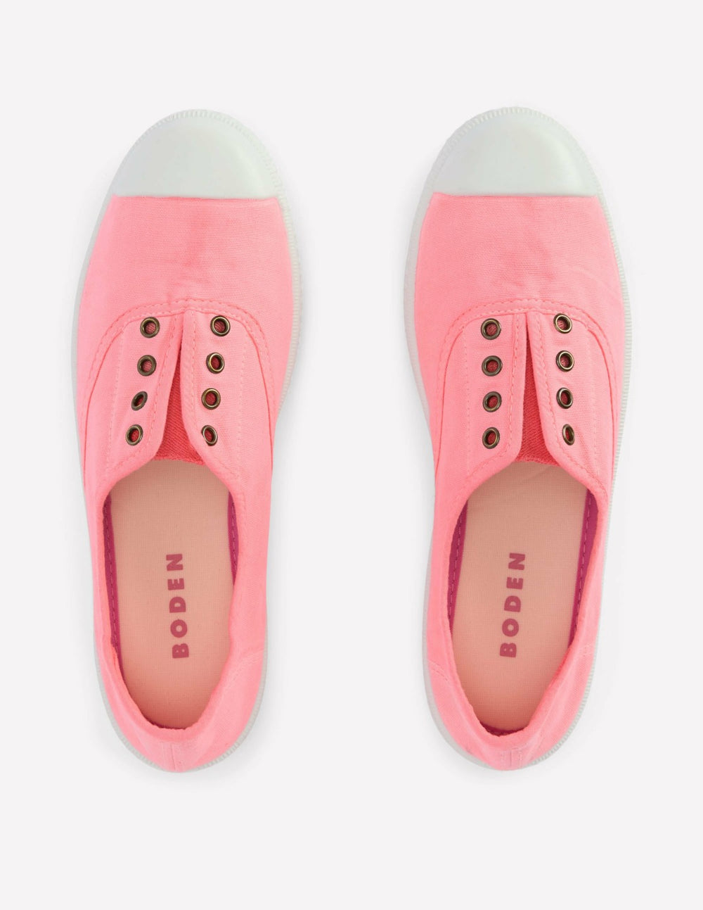 Laceless Canvas Plimsoll-Spring Blossom Pink / Boden