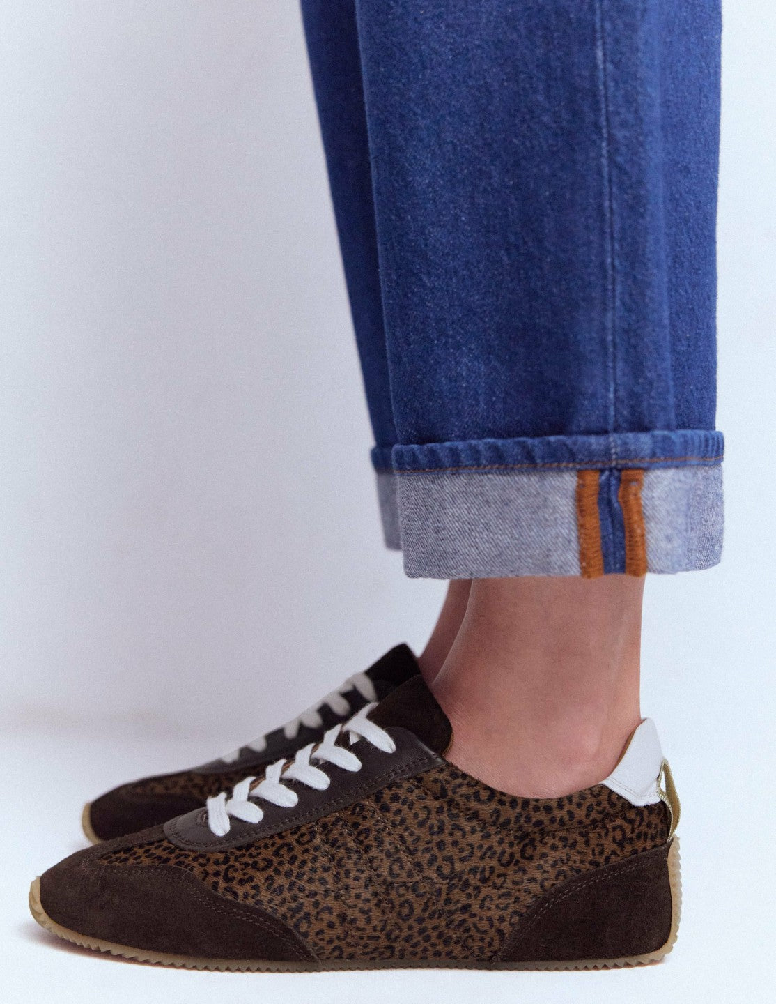 Delphine Slim Sole Trainers-Leopard / Boden Sale