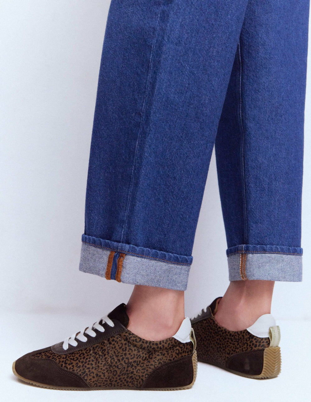 Delphine Slim Sole Trainers-Leopard / Boden Sale