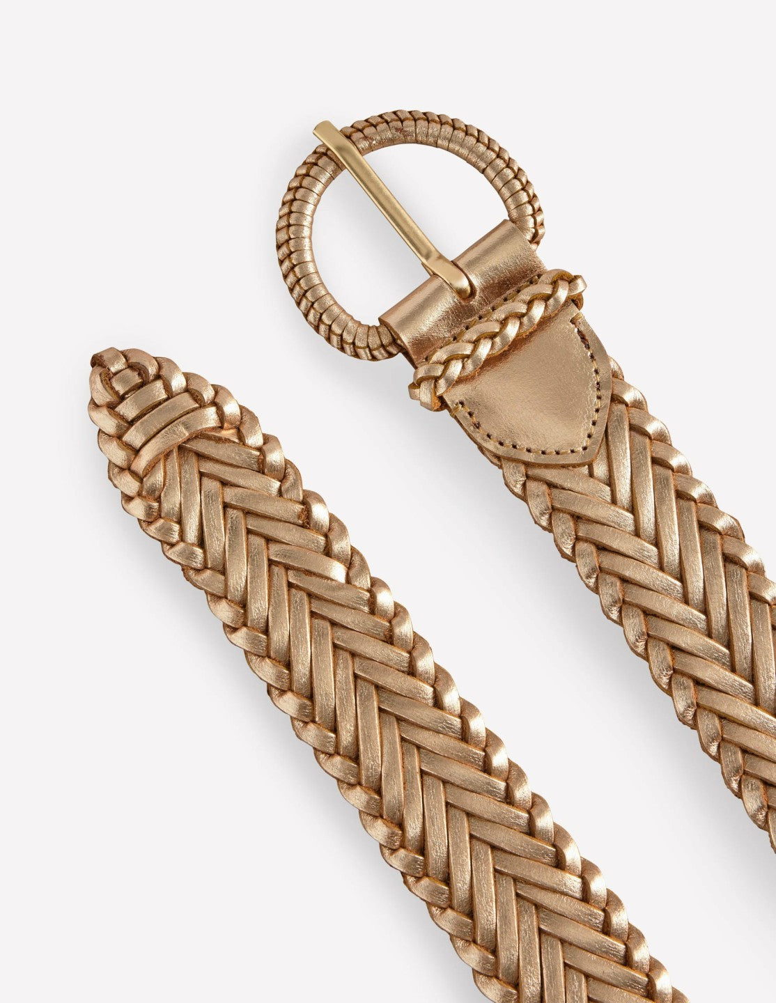 Woven Leather Belt-Gold / Boden Outlet