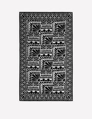 Printed Sarong Scarf-Black, Geo Stamp / Boden Discount