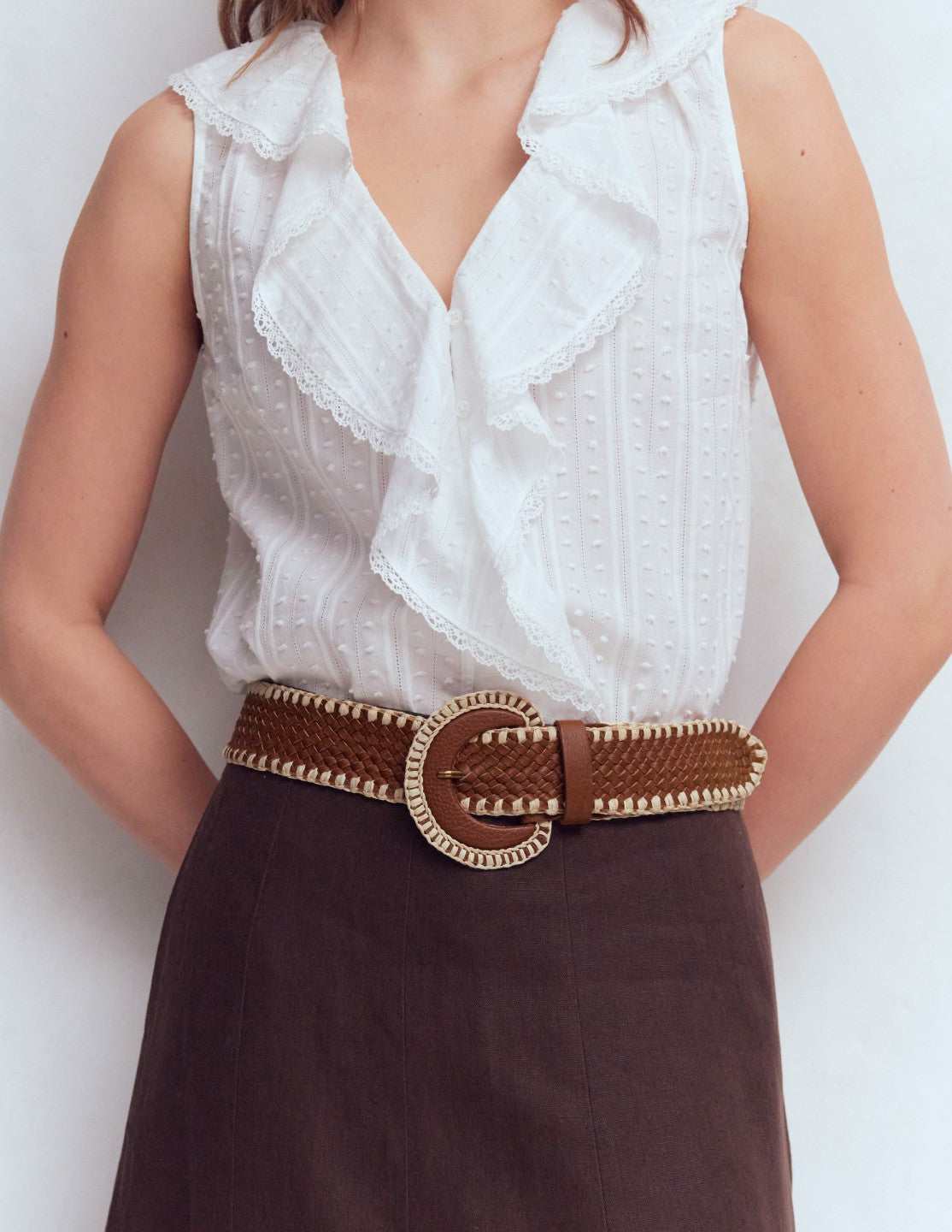 Woven Stitch Belt-Tan / Boden Sale