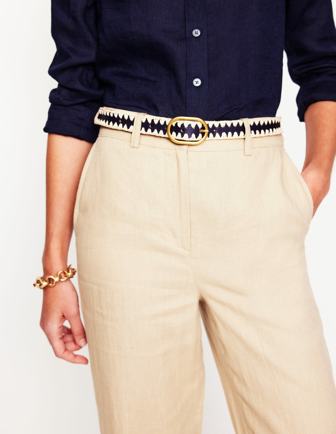 Whipstitch Classic Belt-Navy/Ivory / Boden On sale