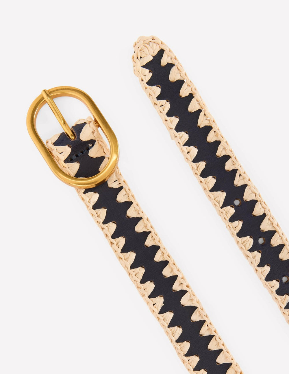 Whipstitch Classic Belt-Navy/Ivory / Boden On sale