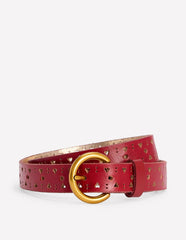 Brogue Cut Belt-Red / Boden Sale