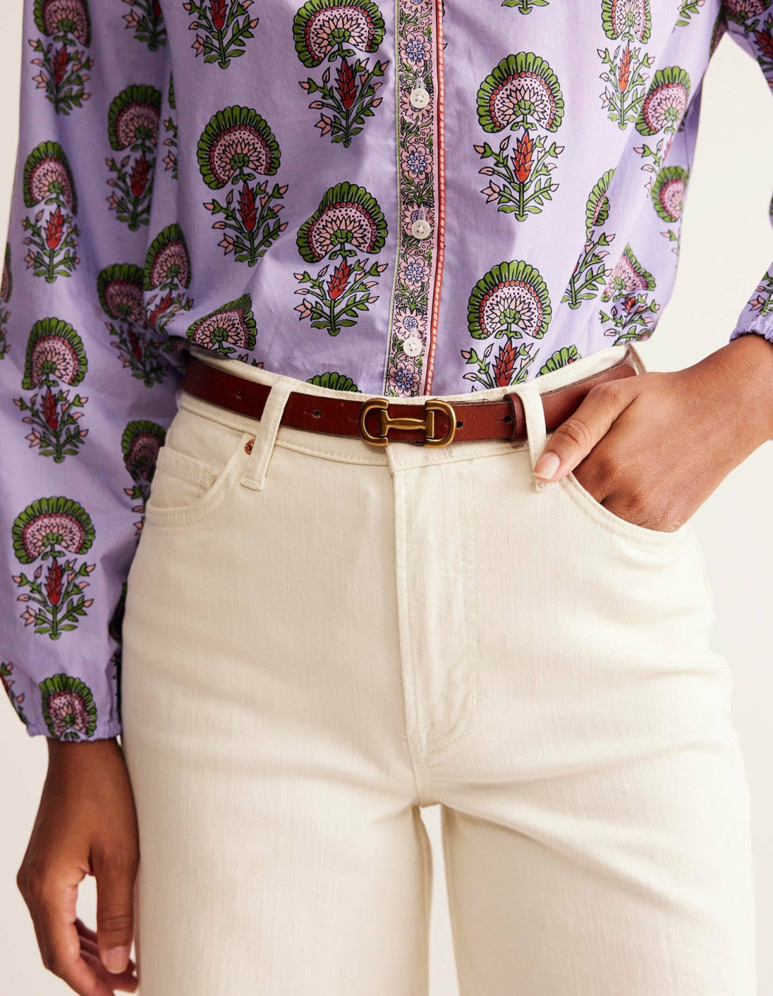 Iris Skinny Snaffle Trim Belt-Tan / Boden On sale