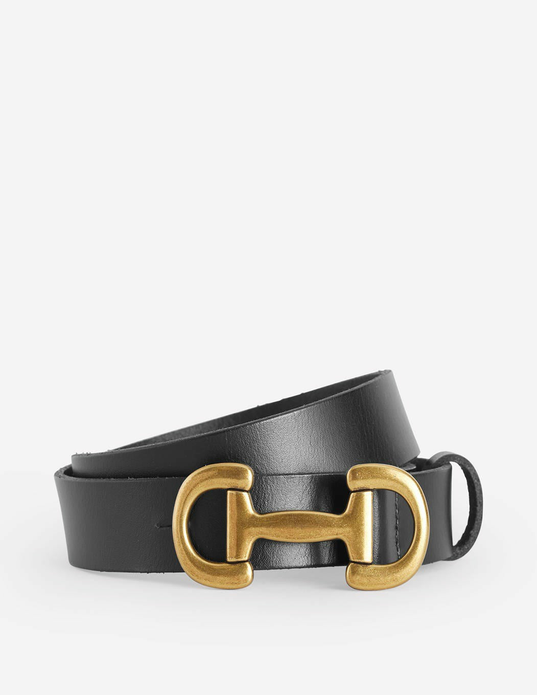 Iris Snaffle-Trim Leather Belt-Black / Boden Sale