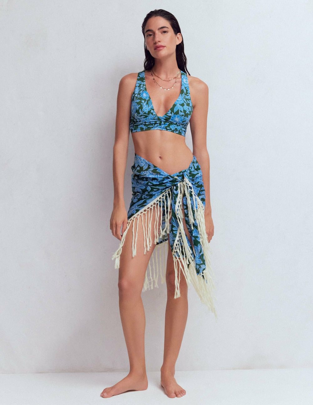 Tassel Sarong-Dark Green, Tigers Paradise / Boden Discount