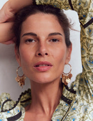 Hammered Gold Teardrop Hoops-Gold Colour / Boden Online