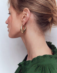 Chunky Curve Hoops-Gold Colour / Boden On sale