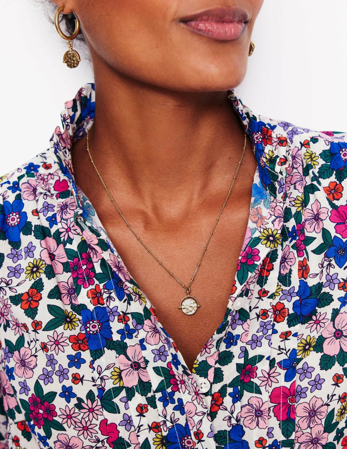 Fine Spinner Pendant Necklace-Gold Colour / Boden Discount