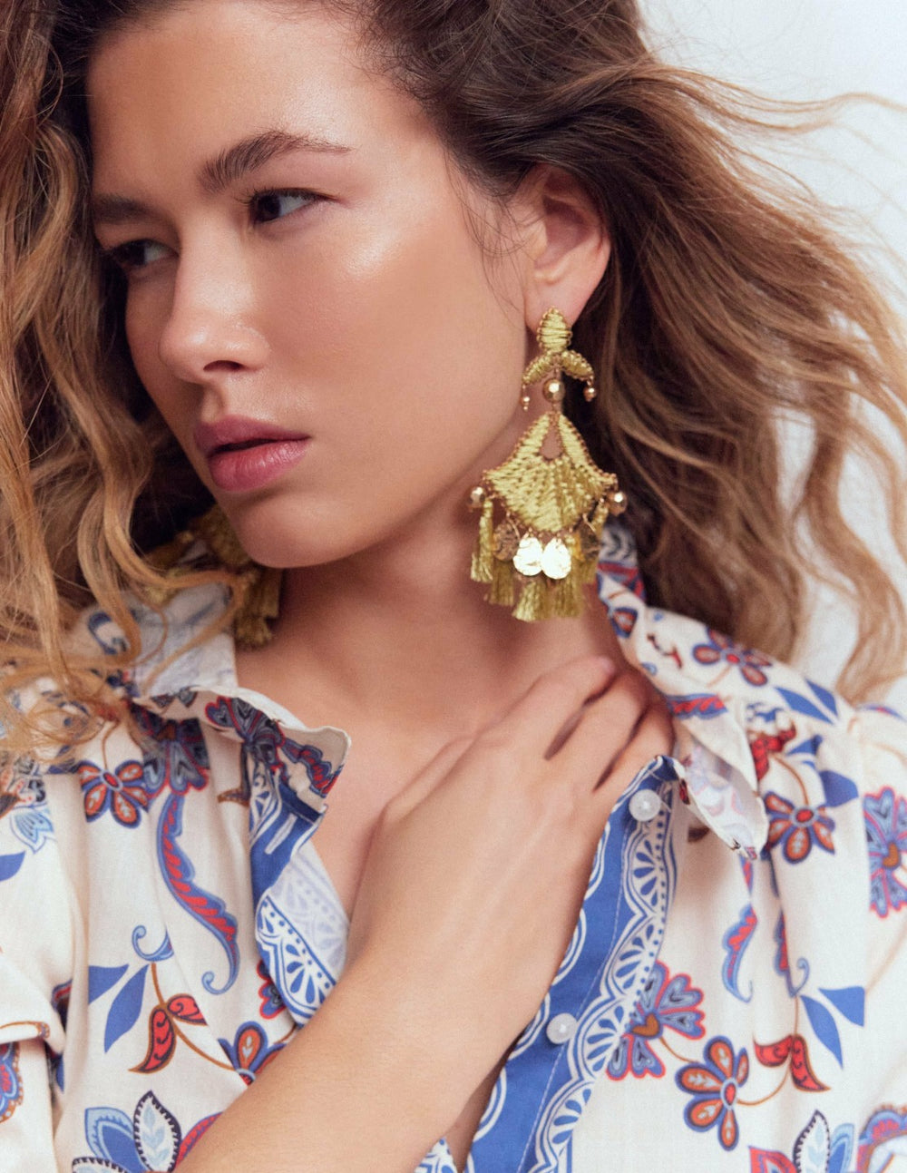 Mega Motif Earrings-Gold Colour / Boden Online
