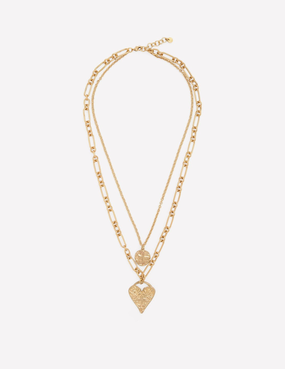 Heart Stamp Layer Necklace-Gold Colour / Boden On sale