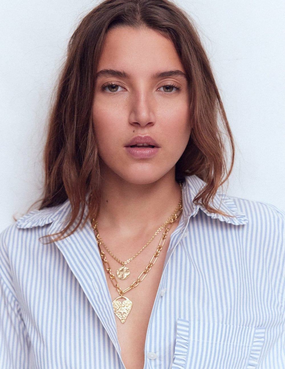 Heart Stamp Layer Necklace-Gold Colour / Boden On sale