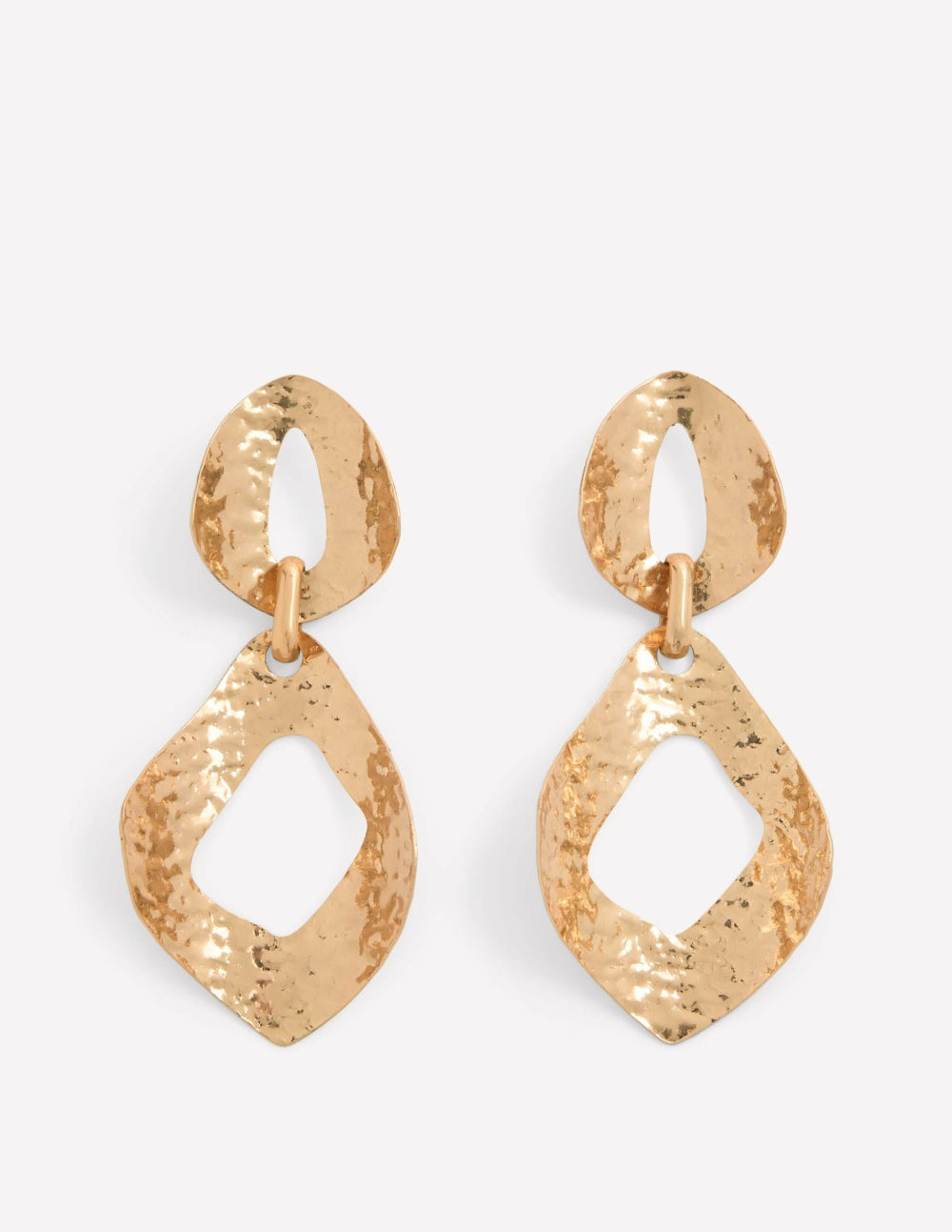 Hammered Double Earrings-Gold Colour / Boden