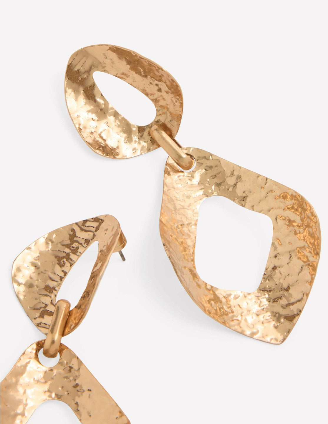 Hammered Double Earrings-Gold Colour / Boden