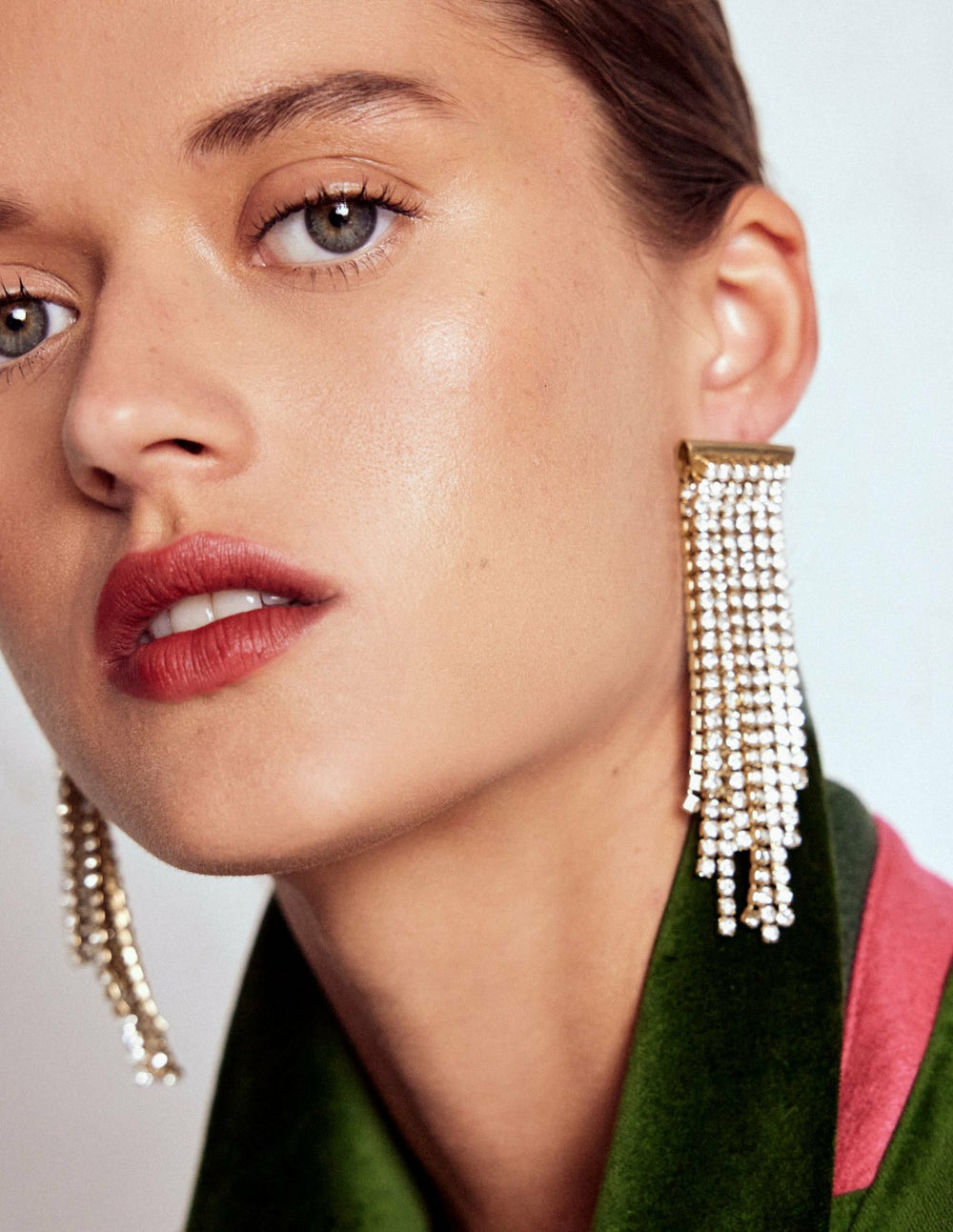 Jewel Fringe Earrings-Silver / Boden Outlet
