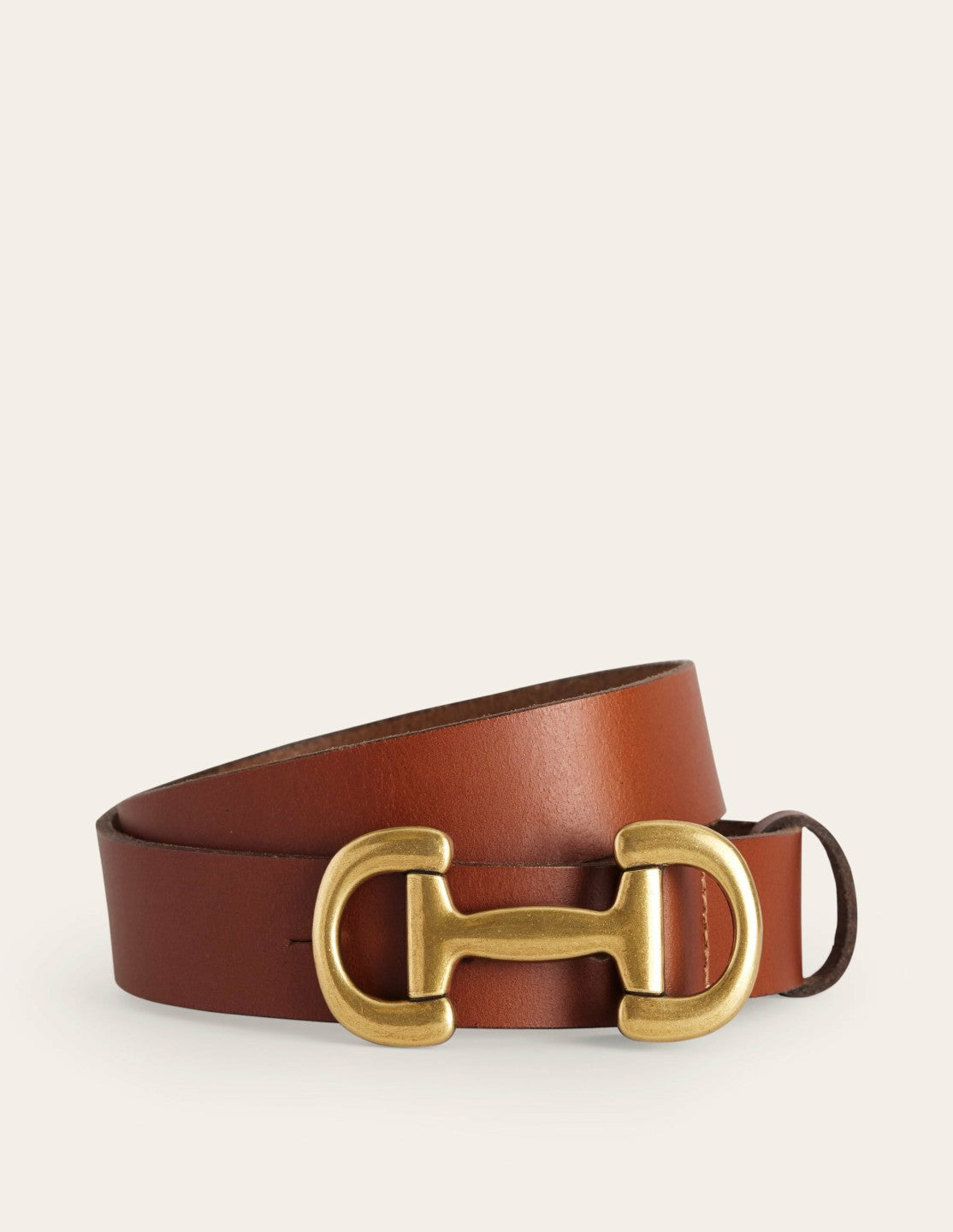 Iris Snaffle-Trim Leather Belt-Tan / Boden Outlet