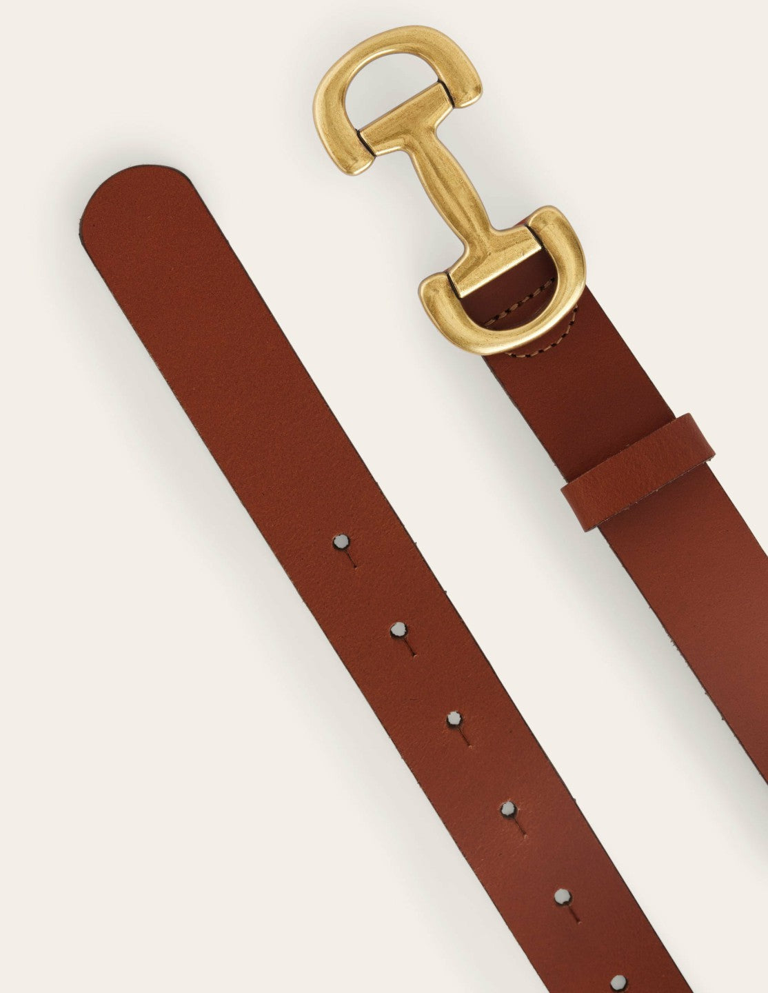 Iris Snaffle-Trim Leather Belt-Tan / Boden Outlet