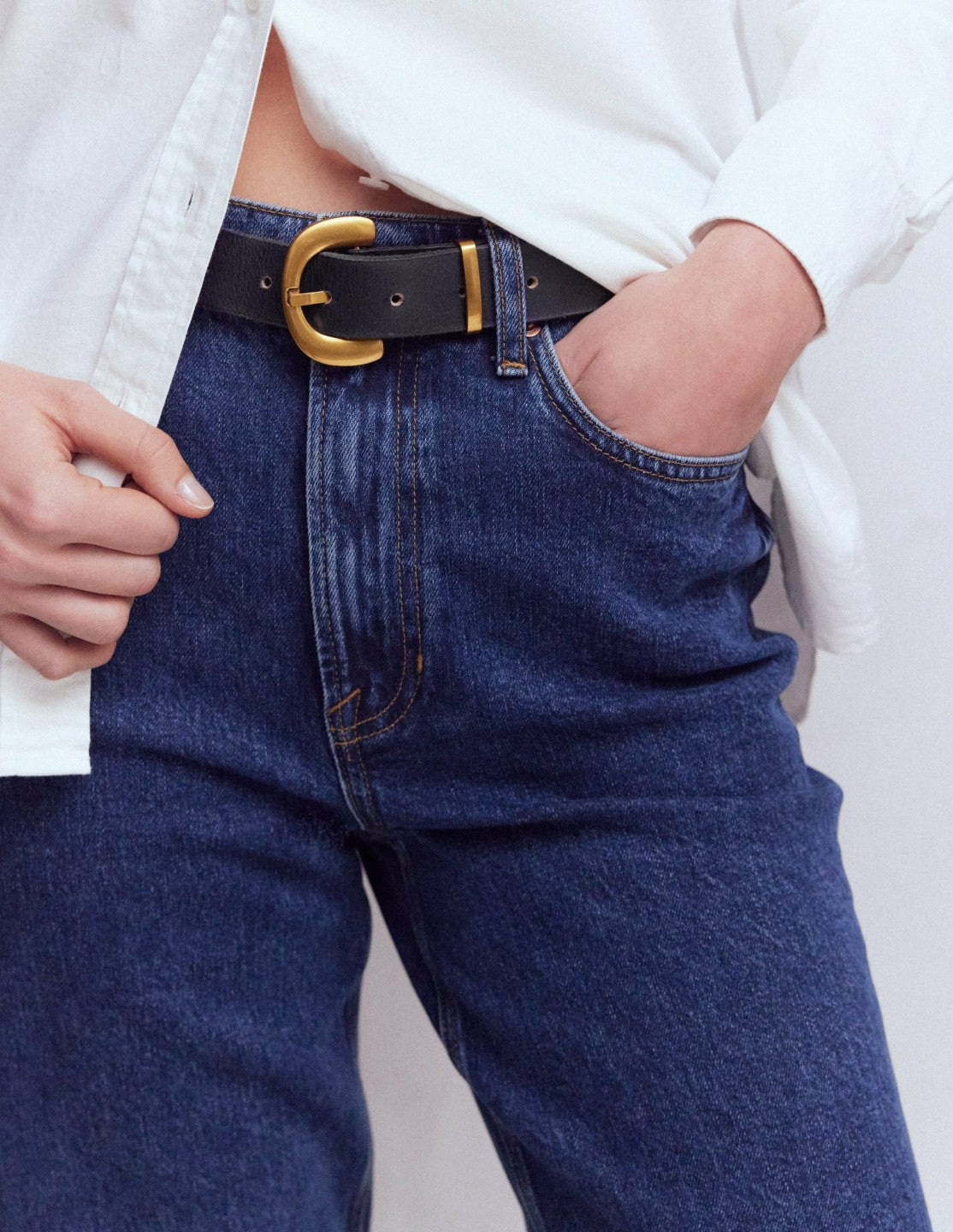 Chunky Buckle Belt-Navy / Boden Discount