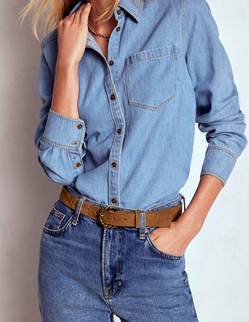 Twist Buckle Belt-Tan / Boden On sale