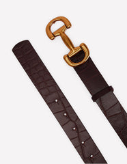 Iris Snaffle-Trim Leather Belt-Croc / Boden Discount