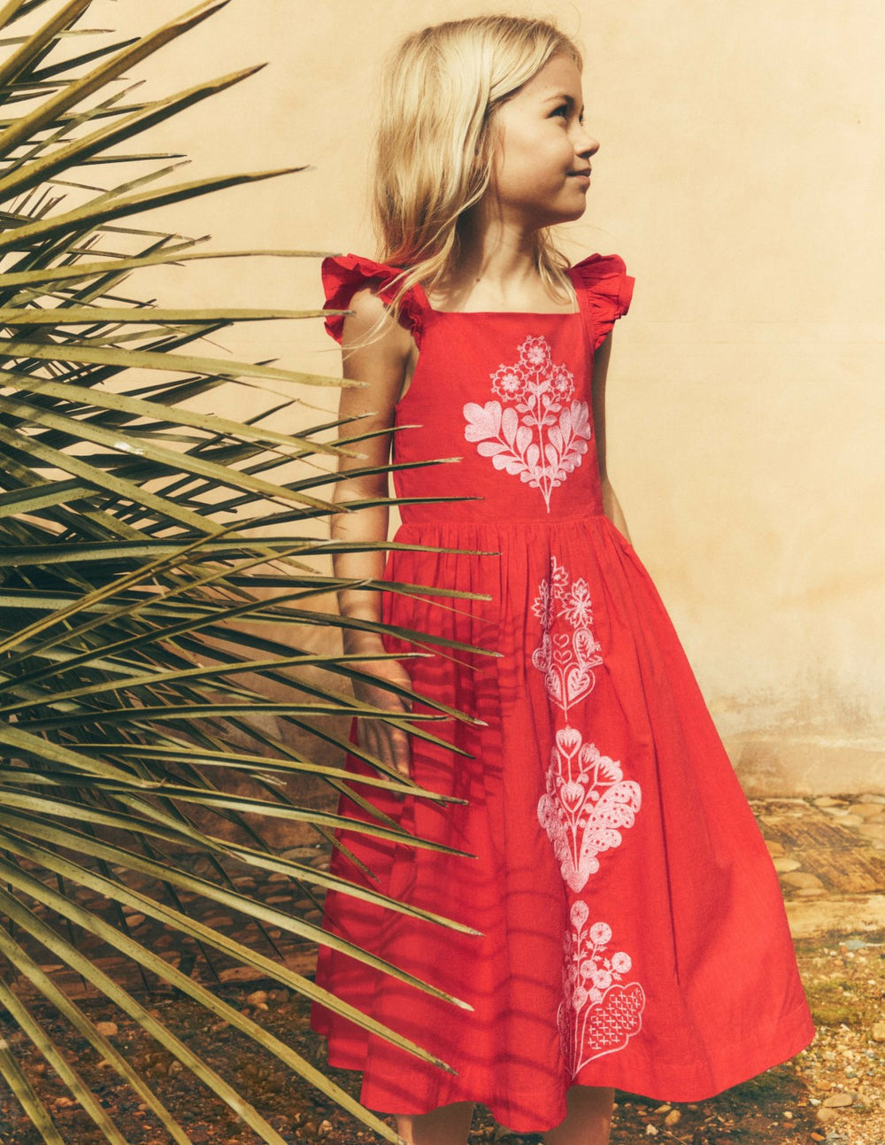 Annalisa Twirly Sundress-Spicy Red Embroidery / Boden Online