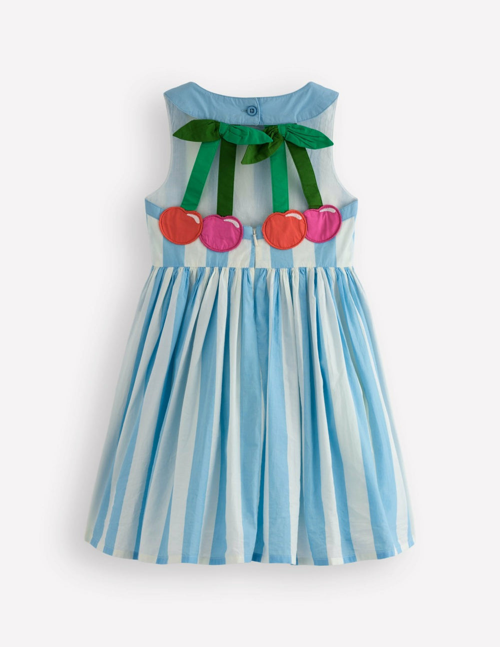 Harlow Logo Dress-Cloud Blue Cherry Stripe / Boden Outlet