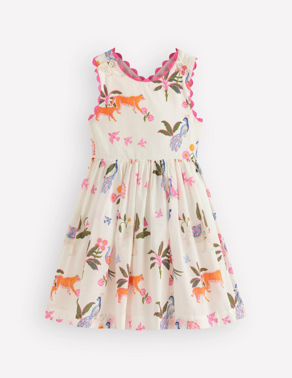 Harper Cross-Back Dress-Soft Ivory Jungle / Boden Discount
