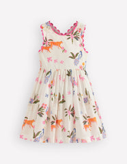 Harper Cross-Back Dress-Soft Ivory Jungle / Boden Discount