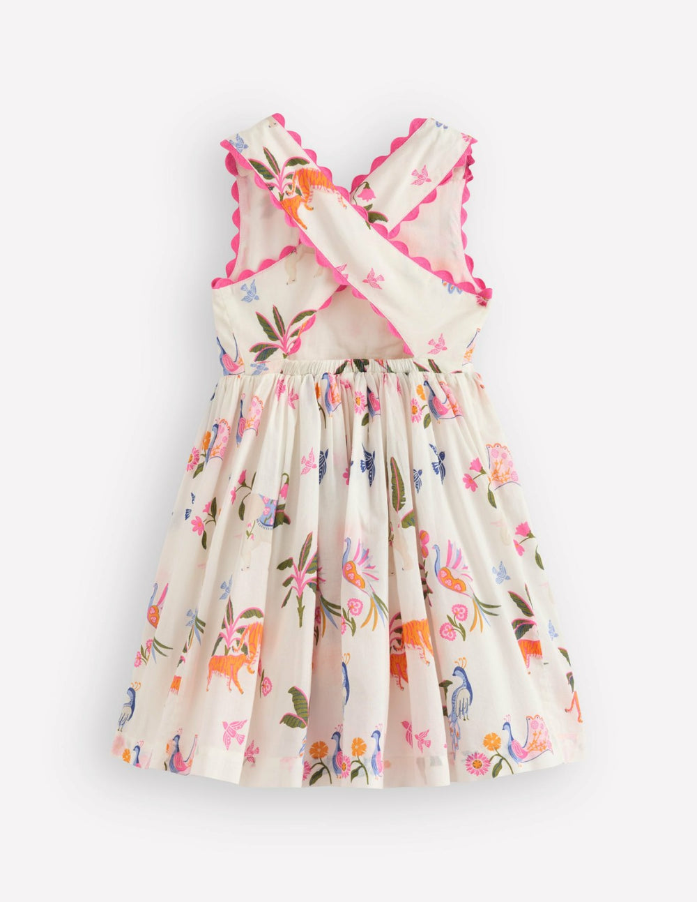 Harper Cross-Back Dress-Soft Ivory Jungle / Boden Discount