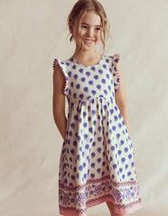 Bow Back Jersey Dress-Multi Woodblock / Boden