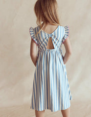 Bow Back Jersey Dress-Salt Blue/ Ivory Stripe / Boden Outlet