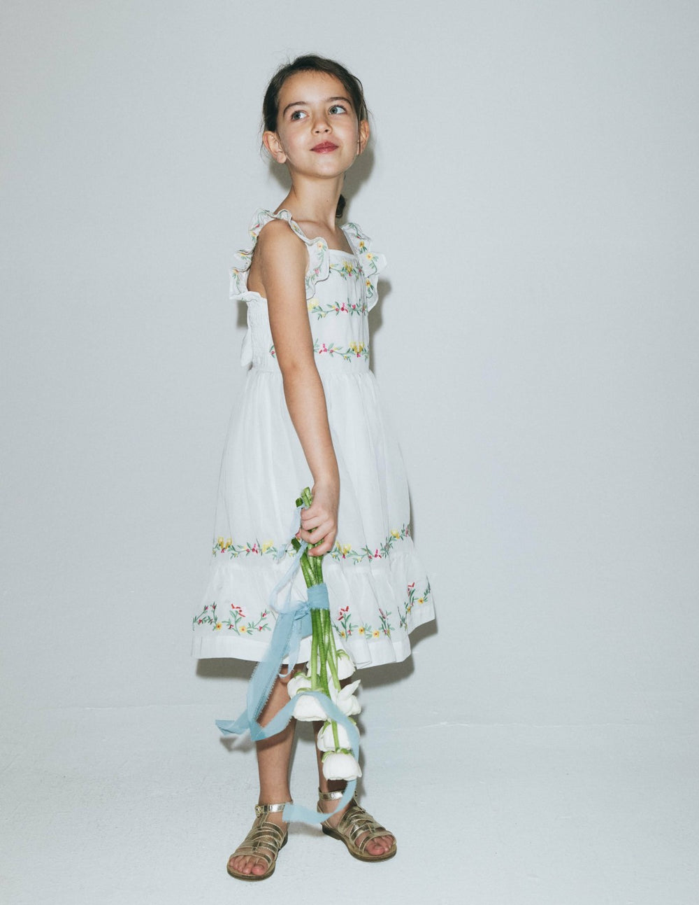 Shirred Bow Back Detail Dress-Soft Ivory / Boden Discount