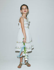 Shirred Bow Back Detail Dress-Soft Ivory / Boden Discount