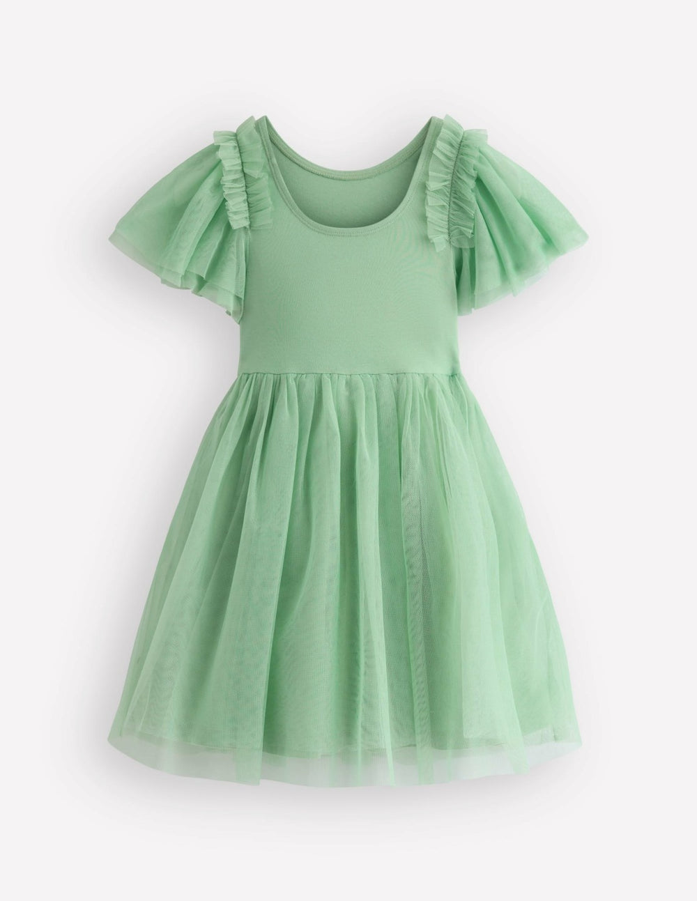 Short Sleeve Logo Tulle Dress-Green Jungle Animals / Boden On sale
