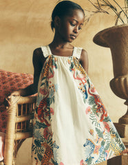 Ruffle Strap Sundress-Soft Ivory Jungle Placement / Boden Online
