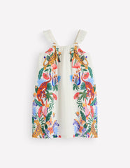 Ruffle Strap Sundress-Soft Ivory Jungle Placement / Boden Online
