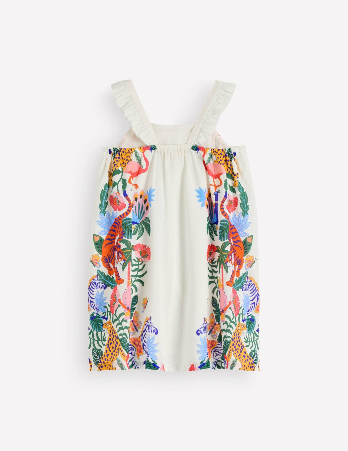 Ruffle Strap Sundress-Soft Ivory Jungle Placement / Boden Online