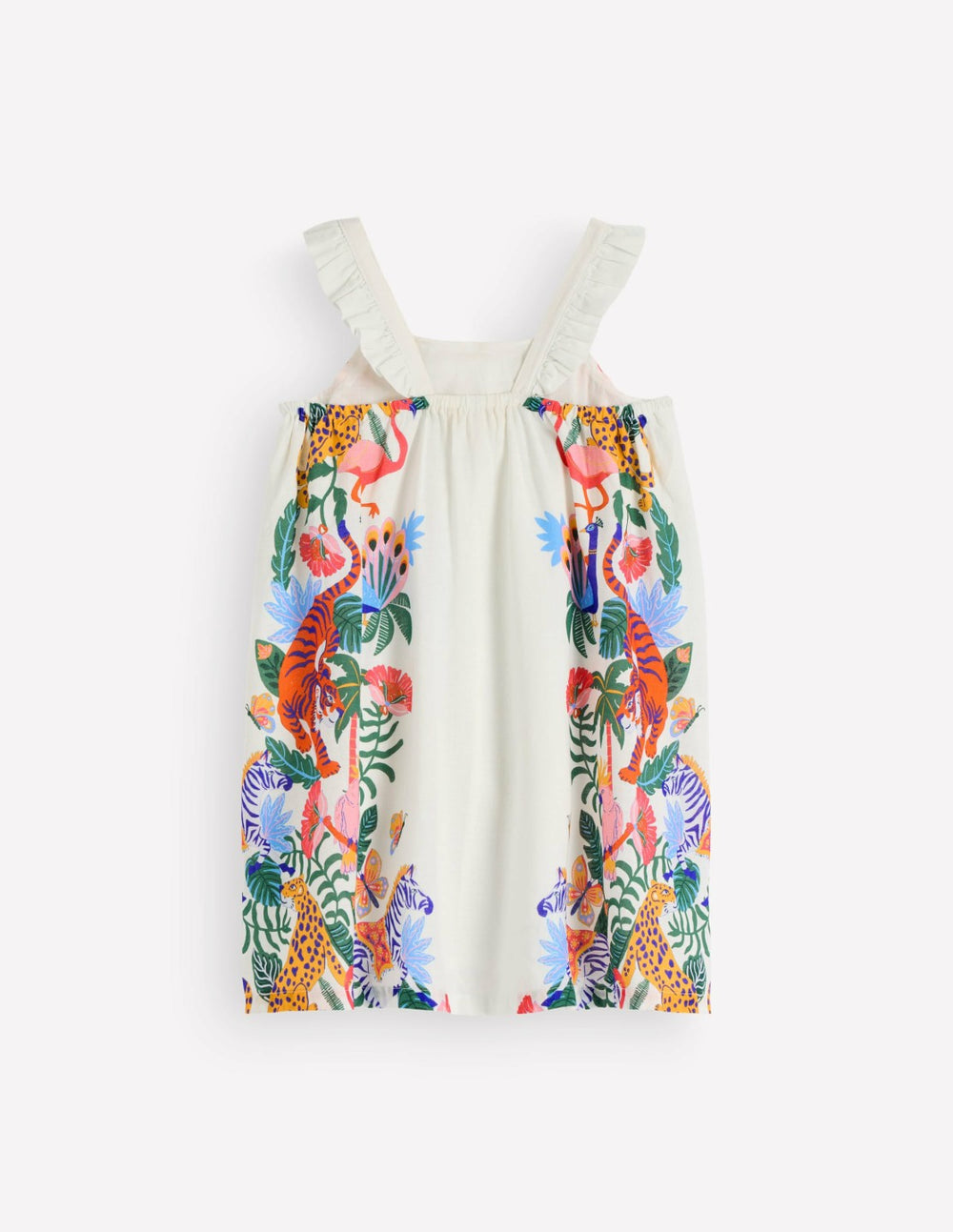 Ruffle Strap Sundress-Soft Ivory Jungle Placement / Boden Online