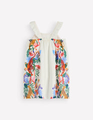 Ruffle Strap Sundress-Soft Ivory Jungle Placement / Boden Online