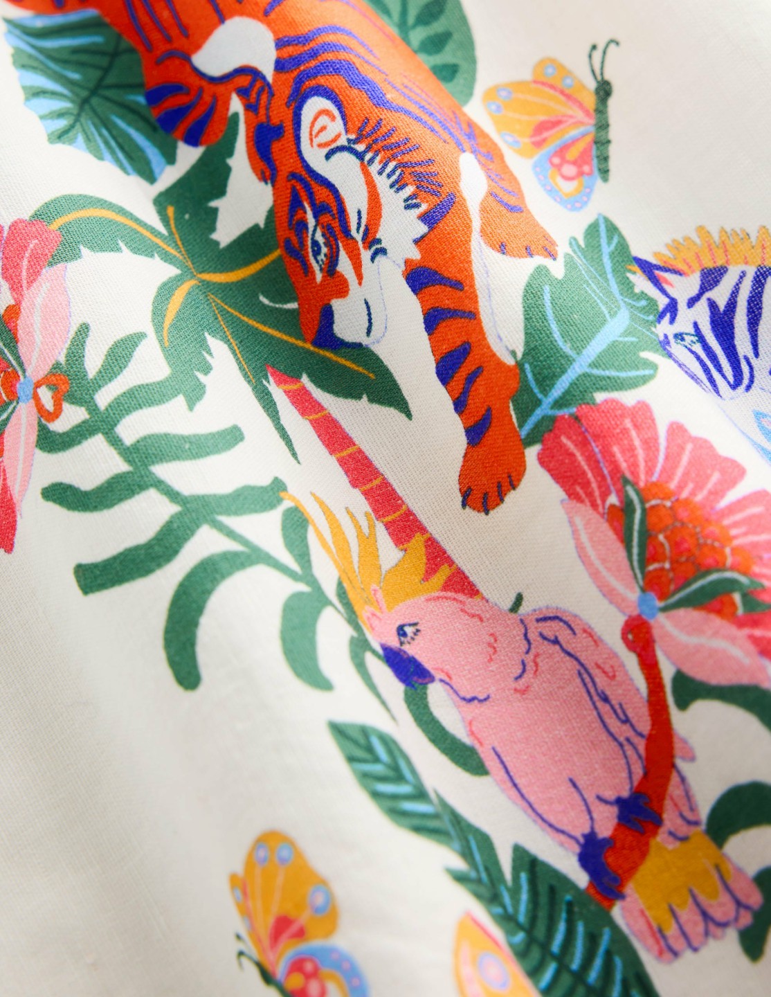 Ruffle Strap Sundress-Soft Ivory Jungle Placement / Boden Online