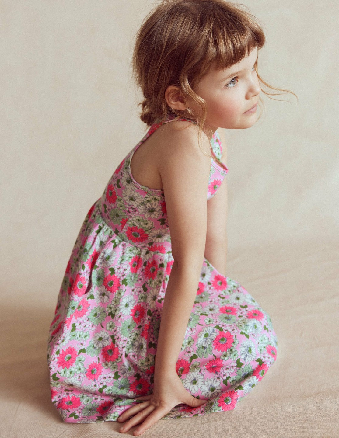 Twirly Jersey Dress-Pink Floral / Boden Outlet