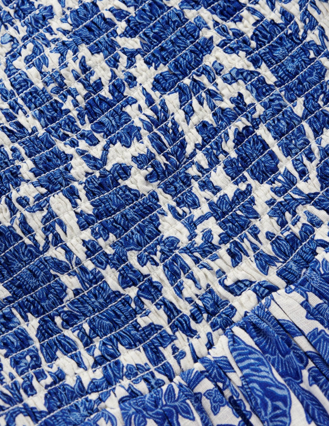 Bow Back Shirred Dress-Bright Blue Jungle Woodblock / Boden Discount
