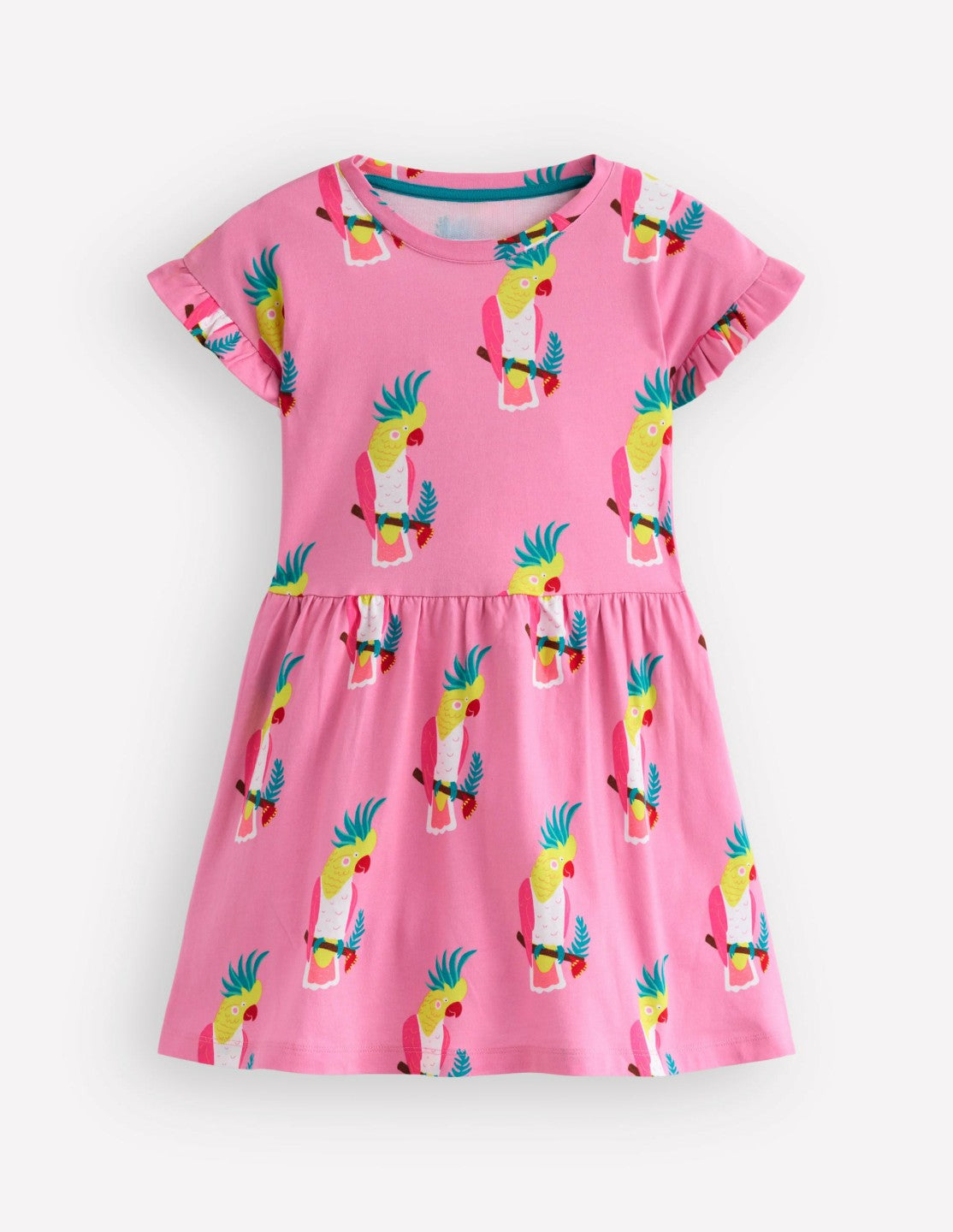 Jersey T-Shirt Dress-Flamingo Pink Tropical Bird / Boden On sale